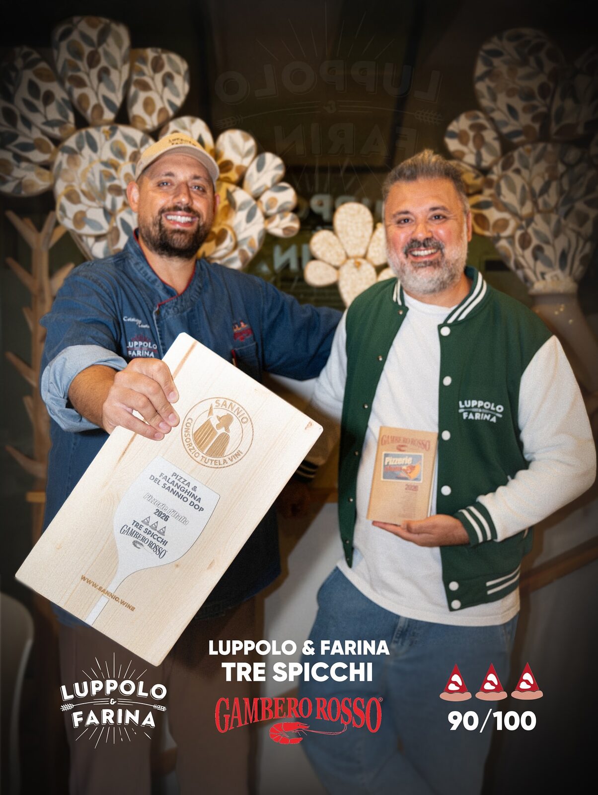 Cristiano and Davide with the Tre Spicchi plaque
